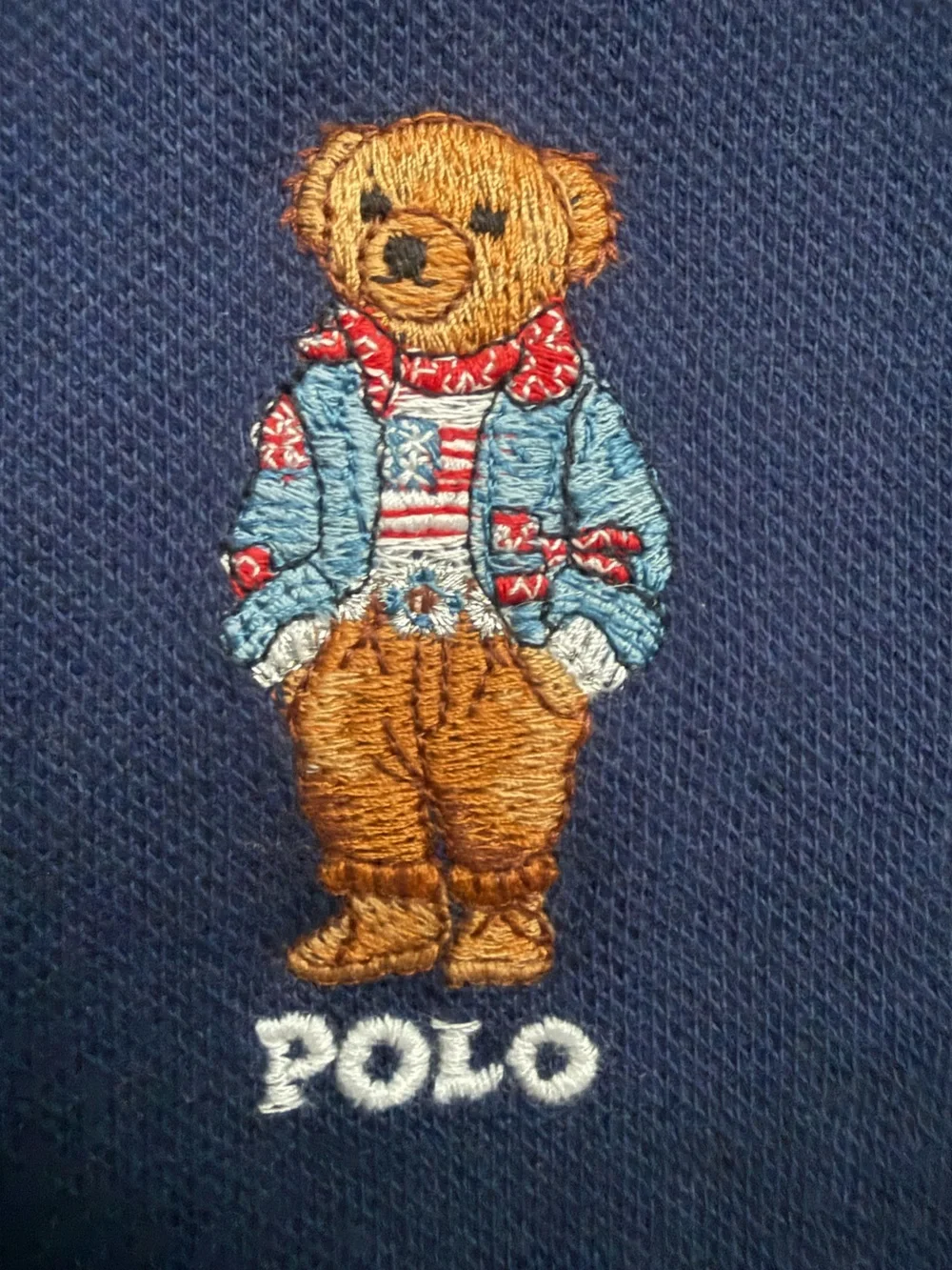 Polo Ralph Lauren Navy Dress with Polo Bear Embroidery